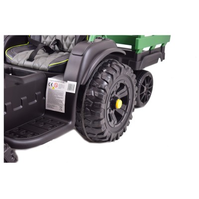 WIELKI TRAKTOR NA AKUMULATOR Z PRZYCZEPĄ, MIĘKKIE KOŁA, MIĘKKIE SIEDZENIE/BDM0925