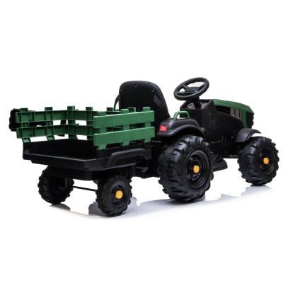WIELKI TRAKTOR NA AKUMULATOR Z PRZYCZEPĄ, MIĘKKIE KOŁA, MIĘKKIE SIEDZENIE/BDM0925