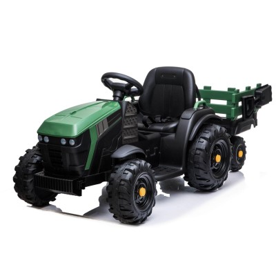 WIELKI TRAKTOR NA AKUMULATOR Z PRZYCZEPĄ, MIĘKKIE KOŁA, MIĘKKIE SIEDZENIE/BDM0925