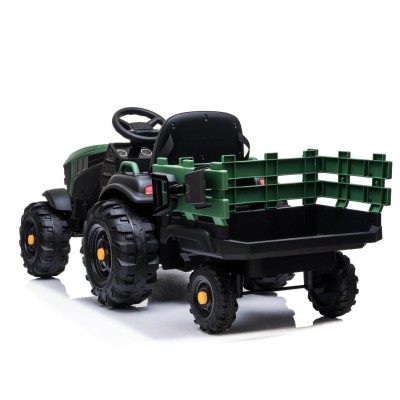 WIELKI TRAKTOR NA AKUMULATOR Z PRZYCZEPĄ, MIĘKKIE KOŁA, MIĘKKIE SIEDZENIE/BDM0925