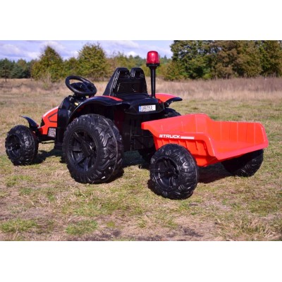 SUPER TRAKTOR TRUCK Z PRZYCZEPĄ I KOGUTEM, MIĘKKIE KOŁA, MIĘKKIE SIEDZENIE, PILOT/HZB200