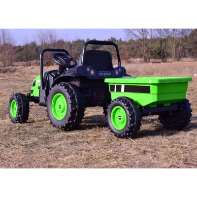 MEGA TRAKTOR Z PRZYCZEPĄ. MIĘKKIE SIEDZENIE, KOŁA EVA,PILOT, RADIO FM/HL388