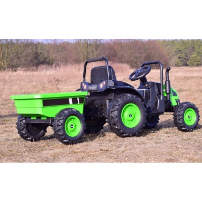 MEGA TRAKTOR Z PRZYCZEPĄ. MIĘKKIE SIEDZENIE, KOŁA EVA,PILOT, RADIO FM/HL388