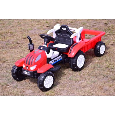 TRAKTOR NA AKUMULATOR Z PRZYCZEPĄ, MIĘKKIE SIEDZENIE,/698-RC