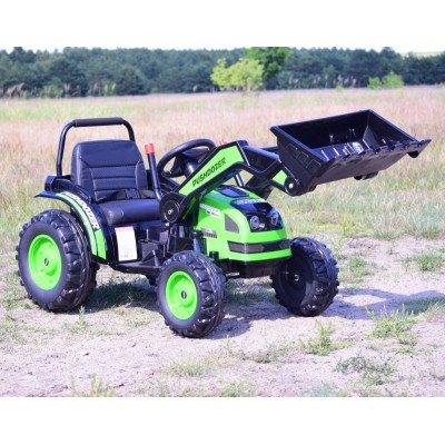 MEGA TRAKTOR Z ŁYŻKĄ - ŁADOWARKĄ. MIĘKKIE SIEDZENIE, PILOT, RADIO FM/HL389