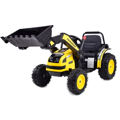 MEGA TRAKTOR Z ŁYŻKĄ - ŁADOWARKĄ. MIĘKKIE SIEDZENIE, PILOT, RADIO FM/HL389