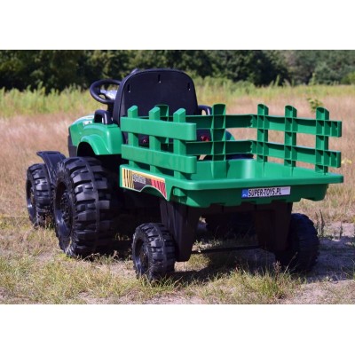 MEGA TRAKTOR AGRICULTURE Z PRZYCZEPĄ 2X200, 24V, SZYBKI SUPER JAKOSĆ/JC000B