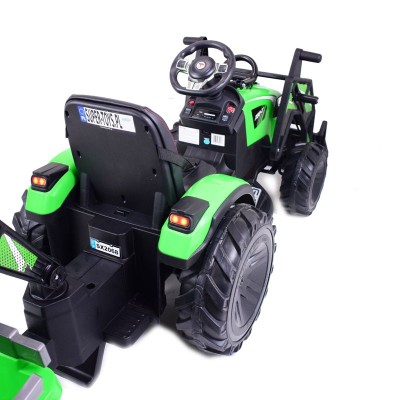 MEGA TRAKTOR Z ŁADOWARKĄ,KOPARKĄ, PRZYCZEPĄ 24 V SUPER-MOC SX-2068-ZIELONY