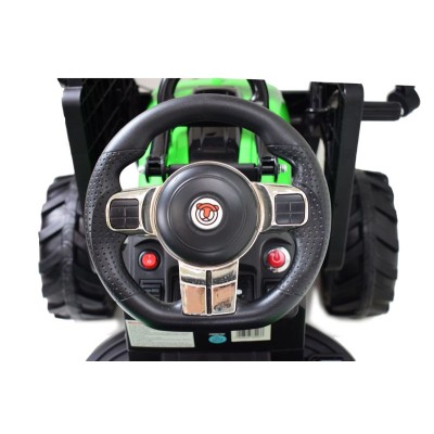 MEGA TRAKTOR Z ŁADOWARKĄ,KOPARKĄ, PRZYCZEPĄ 24 V SUPER-MOC SX-2068-ZIELONY