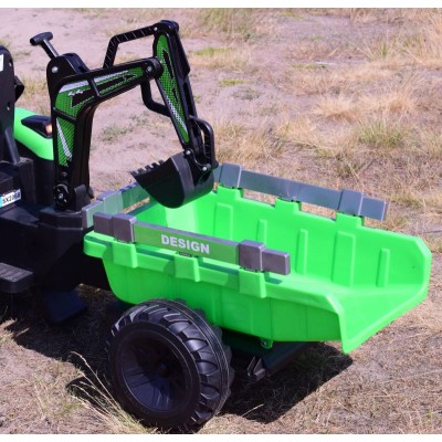 MEGA TRAKTOR Z ŁADOWARKĄ,KOPARKĄ, PRZYCZEPĄ 24 V SUPER-MOC SX-2068-ZIELONY