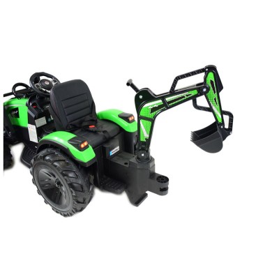 MEGA TRAKTOR Z ŁADOWARKĄ,KOPARKĄ, PRZYCZEPĄ 24 V SUPER-MOC SX-2068-ZIELONY