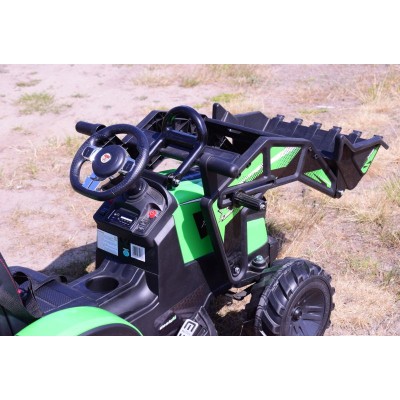 MEGA TRAKTOR Z ŁADOWARKĄ,KOPARKĄ, PRZYCZEPĄ 24 V SUPER-MOC SX-2068-ZIELONY