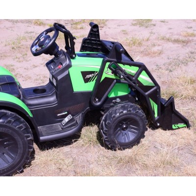 MEGA TRAKTOR Z ŁADOWARKĄ,KOPARKĄ, PRZYCZEPĄ 24 V SUPER-MOC SX-2068-ZIELONY
