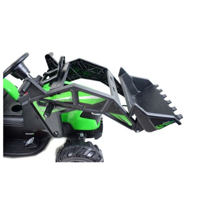 MEGA TRAKTOR Z ŁADOWARKĄ,KOPARKĄ, PRZYCZEPĄ 24 V SUPER-MOC SX-2068-ZIELONY