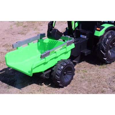 MEGA TRAKTOR Z ŁADOWARKĄ,KOPARKĄ, PRZYCZEPĄ 24 V SUPER-MOC SX-2068-ZIELONY