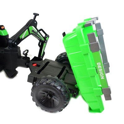 MEGA TRAKTOR Z ŁADOWARKĄ,KOPARKĄ, PRZYCZEPĄ 24 V SUPER-MOC SX-2068-ZIELONY