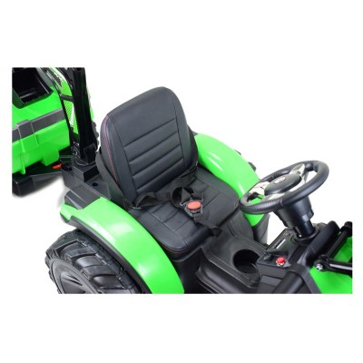 MEGA TRAKTOR Z ŁADOWARKĄ,KOPARKĄ, PRZYCZEPĄ 24 V SUPER-MOC SX-2068-ZIELONY
