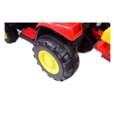 MEGA TRAKTOR NA AKUMULATOR Z PRZYCZEPĄ. MIĘKKIE SIEDZENIE, PILOT, /HL3388