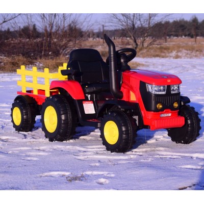 MEGA TRAKTOR NA AKUMULATOR Z PRZYCZEPĄ. MIĘKKIE SIEDZENIE, PILOT, /HL3388