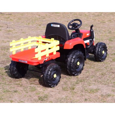 SUPER TRAKTOR FAST NA AKUMULATOR Z PRZYCZEPĄ, MIĘKKIE KOŁA, MIĘKKIE SIEDZENIE, PILOT/JC005