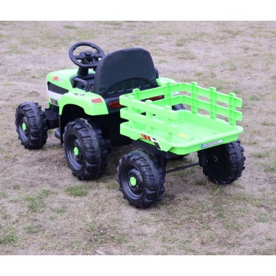 SUPER TRAKTOR FAST NA AKUMULATOR Z PRZYCZEPĄ, MIĘKKIE KOŁA, MIĘKKIE SIEDZENIE, PILOT/JC005