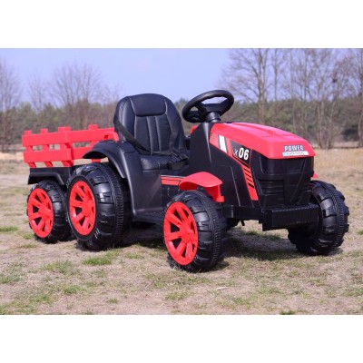 WIELKI TRAKTOR NA AKUMULATOR Z PRZYCZEPĄ "POWER 06", MIĘKKIE SIEDZENIE/WH-777