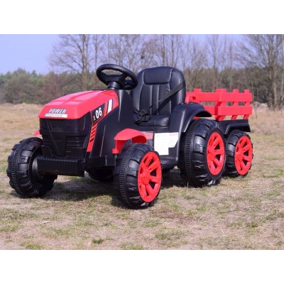 WIELKI TRAKTOR NA AKUMULATOR Z PRZYCZEPĄ "POWER 06", MIĘKKIE SIEDZENIE/WH-777