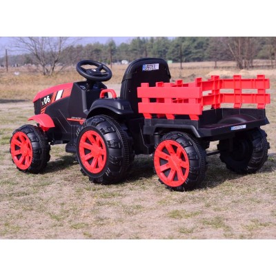WIELKI TRAKTOR NA AKUMULATOR Z PRZYCZEPĄ "POWER 06", MIĘKKIE SIEDZENIE/WH-777