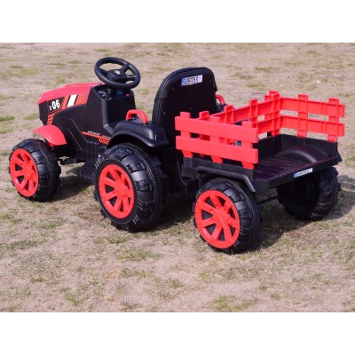 WIELKI TRAKTOR NA AKUMULATOR Z PRZYCZEPĄ "POWER 06", MIĘKKIE SIEDZENIE/WH-777