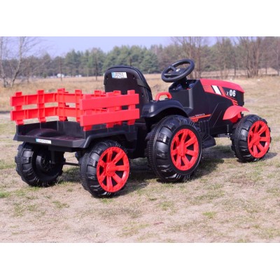 WIELKI TRAKTOR NA AKUMULATOR Z PRZYCZEPĄ "POWER 06", MIĘKKIE SIEDZENIE/WH-777
