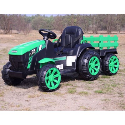WIELKI TRAKTOR NA AKUMULATOR Z PRZYCZEPĄ "POWER 06", MIĘKKIE SIEDZENIE/WH-777