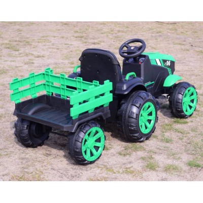 WIELKI TRAKTOR NA AKUMULATOR Z PRZYCZEPĄ "POWER 06", MIĘKKIE SIEDZENIE/WH-777