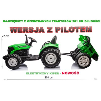 OLBRZYMI TRAKTOR 24 V Z PRZYCZEPĄ I ELEKTRYCZNIE PODNOSZONYM KIPREM SUPER JAKOŚĆ/HC306