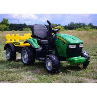 WIELKI TRAKTOR HALLO BABY Z PRZYCZEPĄ, PILOT, APLIKACJA/T990