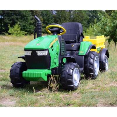 WIELKI TRAKTOR HALLO BABY Z PRZYCZEPĄ, PILOT, APLIKACJA/T990