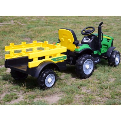 WIELKI TRAKTOR HALLO BABY Z PRZYCZEPĄ, PILOT, APLIKACJA/T990