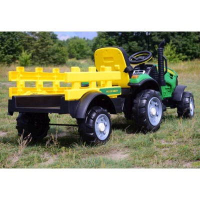 WIELKI TRAKTOR HALLO BABY Z PRZYCZEPĄ, PILOT, APLIKACJA/T990
