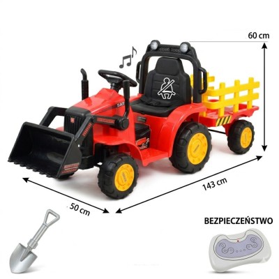 Super traktor z przyczepą i łyżką - na akumulator, pilot/aplikacja/YT1066