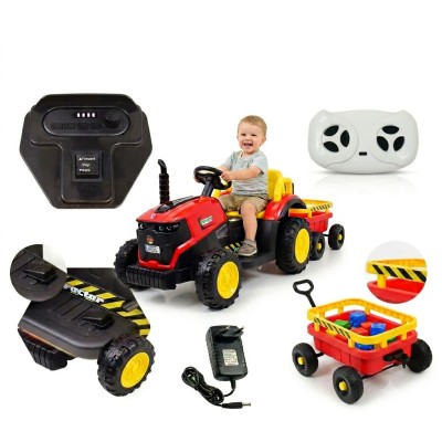 Super traktor STRONG z przyczepą z dyszlem,wózkiem/FB319T