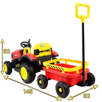 Super traktor STRONG z przyczepą z dyszlem,wózkiem/FB319T