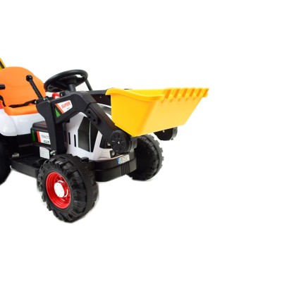 Super  DWUSTRONNY traktor na akumulator ze spychaczem, koparką i przyczepą/BEJ1588
