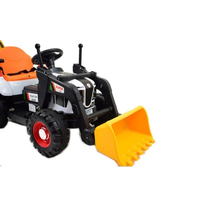 Super  DWUSTRONNY traktor na akumulator ze spychaczem, koparką i przyczepą/BEJ1588