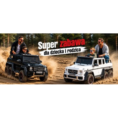 MEGA POJAZD- ORYGINALNY MERCEDES G63, NAPĘD 6X6, MIĘKKIE KOŁA, MIĘKKIE SIEDZENIE, SIEDZENIE DLA RODZICA, 12v14AH/ABL-1801