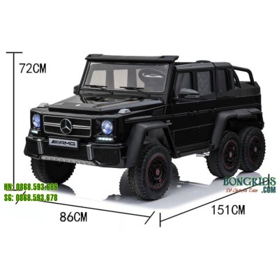 MEGA POJAZD- ORYGINALNY MERCEDES G63, NAPĘD 6X6, MIĘKKIE KOŁA, MIĘKKIE SIEDZENIE, SIEDZENIE DLA RODZICA, 12v14AH/ABL-1801
