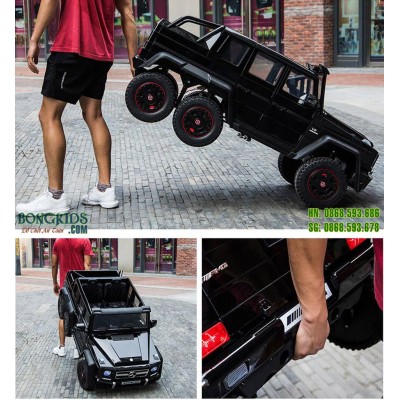MEGA POJAZD- ORYGINALNY MERCEDES G63, NAPĘD 6X6, MIĘKKIE KOŁA, MIĘKKIE SIEDZENIE, SIEDZENIE DLA RODZICA, 12v14AH/ABL-1801