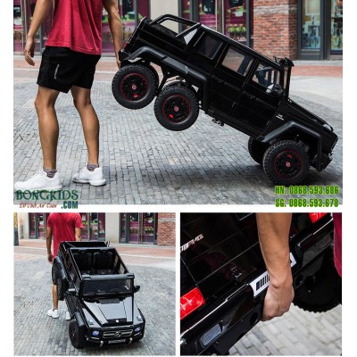 MEGA POJAZD- ORYGINALNY MERCEDES G63, NAPĘD 6X6, MIĘKKIE KOŁA, MIĘKKIE SIEDZENIE, SIEDZENIE DLA RODZICA, 12v14AH/ABL-1801