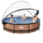 Swimming pool round with dome EXIT 360 x 76 cm / timber styl/