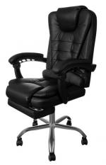 Office chair wiith footres eco leather /black/