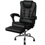 Fotel biurowy MALATEC z podnóżkiem ekoskóra /czarny/
