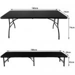 Catering garden table foldable 180cm + 2 benches /black/